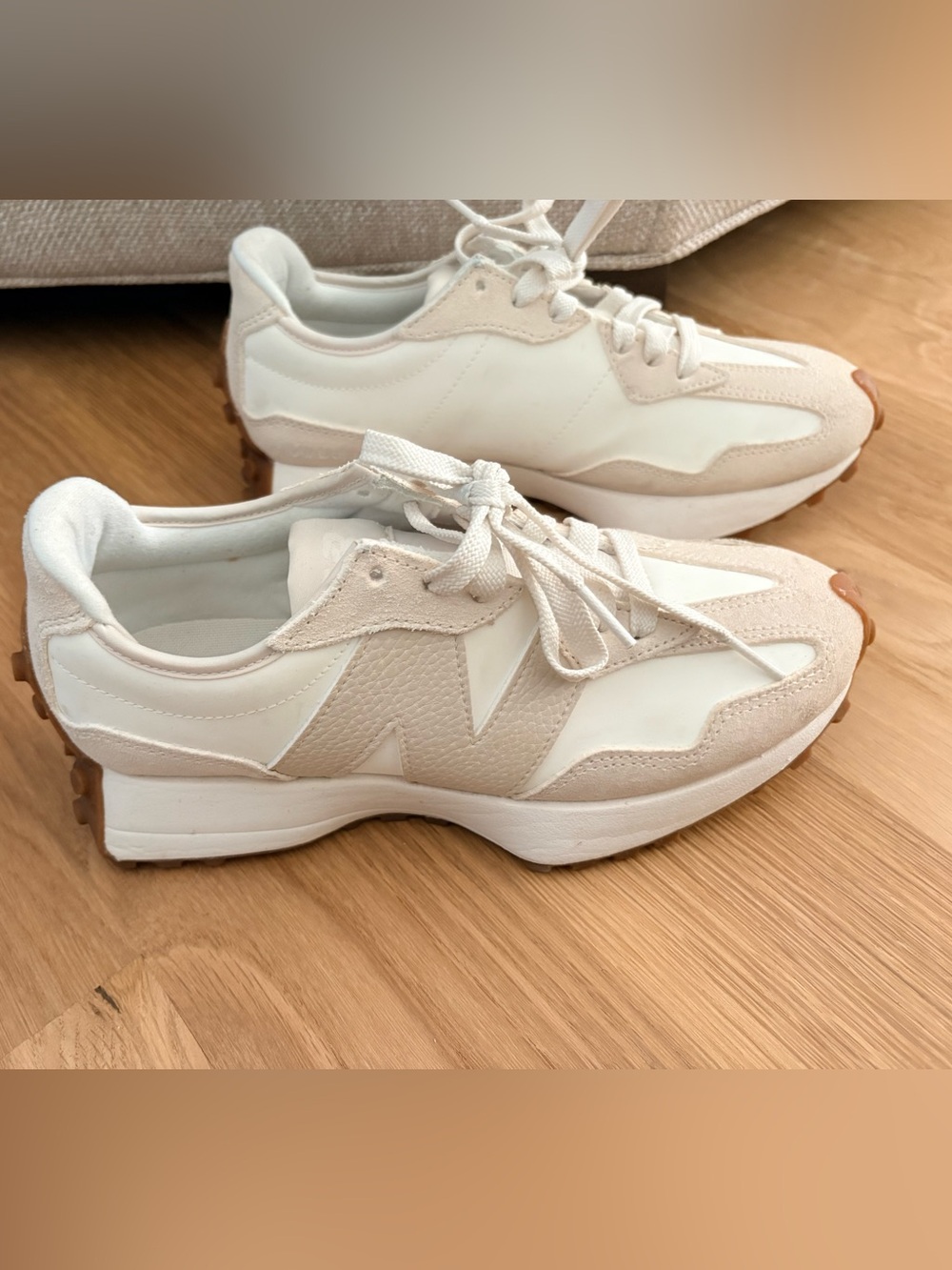 New Balance® 327 women's sneakers New 7 w white sandstone - Picture 3 of 5